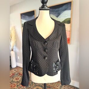 Nanette Lepore Black Polka Dot Blazer